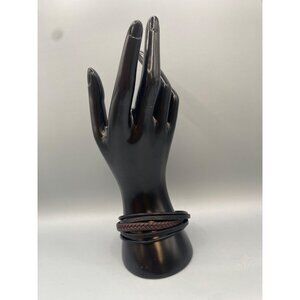 LEGACY for MEN by Simone I. Smith Men's Black & Brown Leather Bracelet NWOT